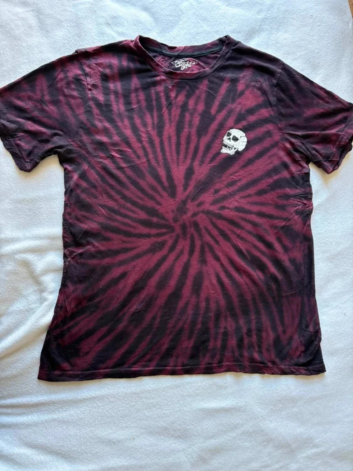 T-shirt tie dye rouge noir tête de mort taille L unisexe streetwear tendance